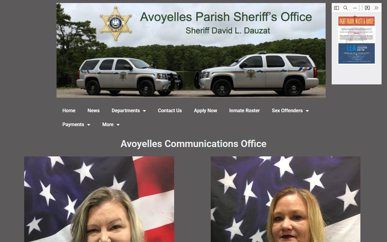 Avoyelles Parish arrest records and court charges sheriff communications page