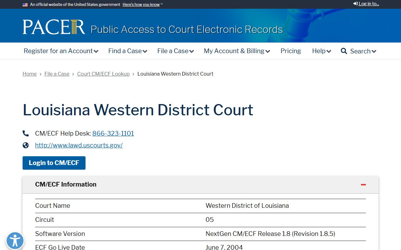 Avoyelles Parish court records PACER lookup for Western District federal cases