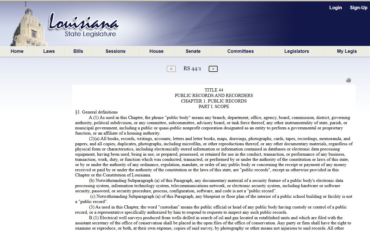 Avoyelles Parish court records Louisiana public records definitions