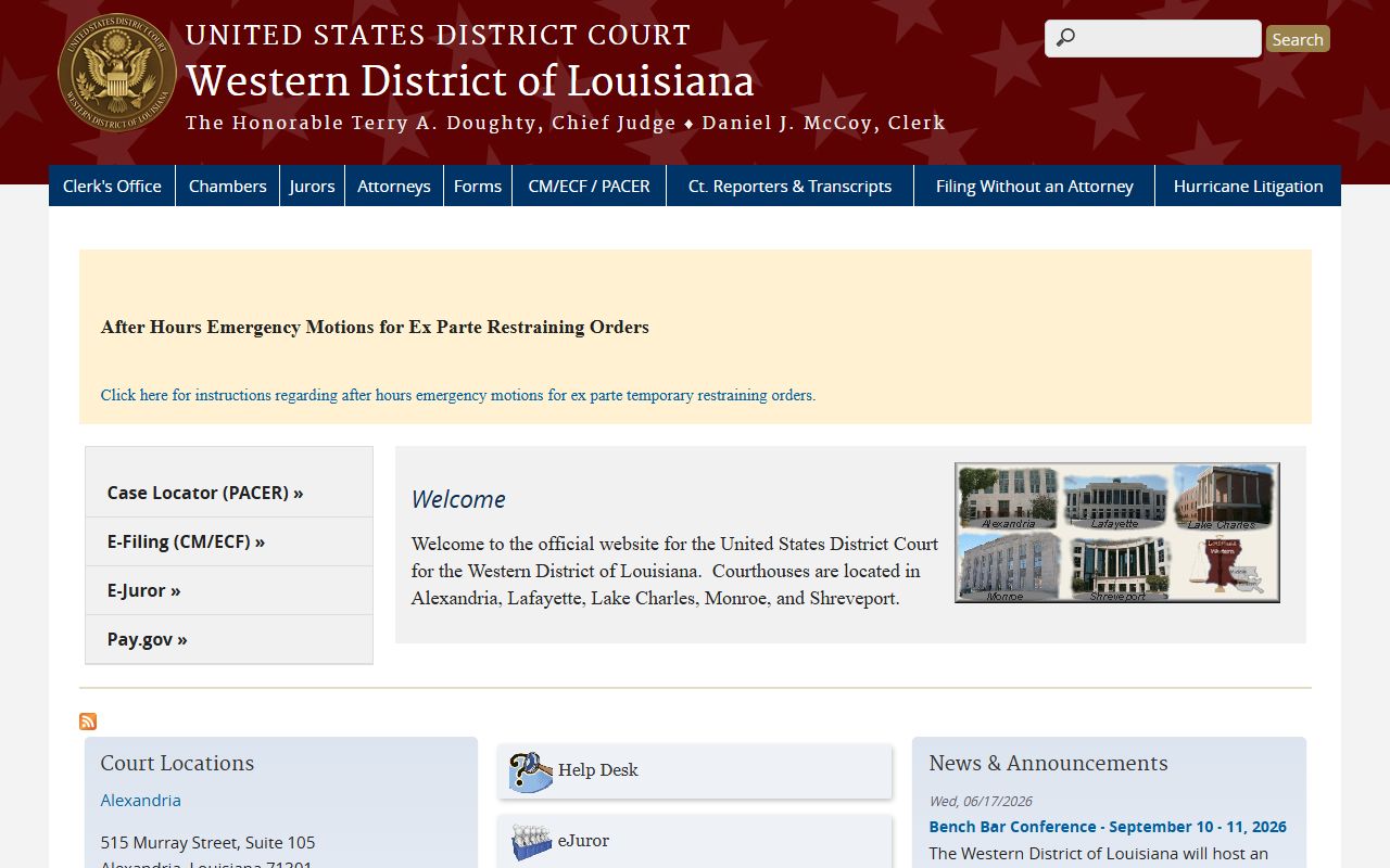 Avoyelles Parish federal court records Western District source