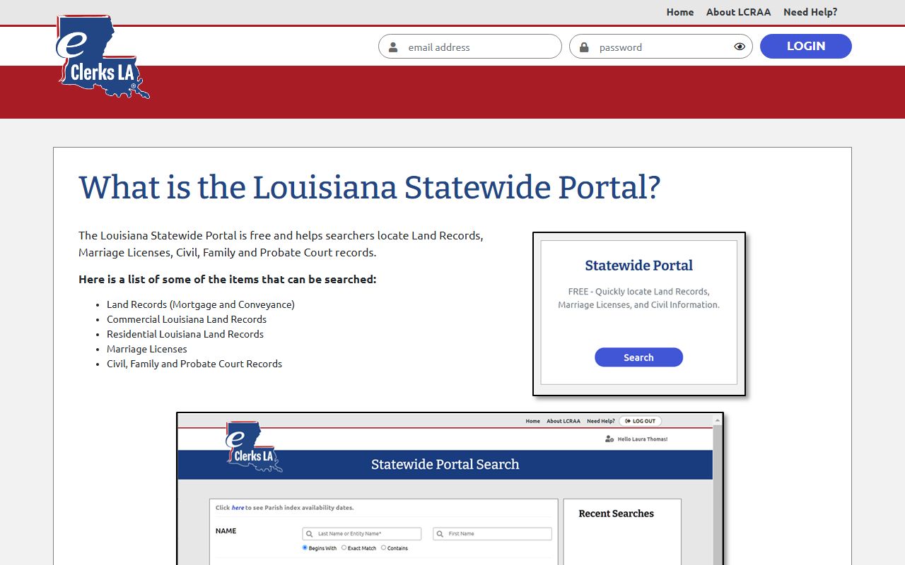 Avoyelles Parish probate records eClerks statewide portal