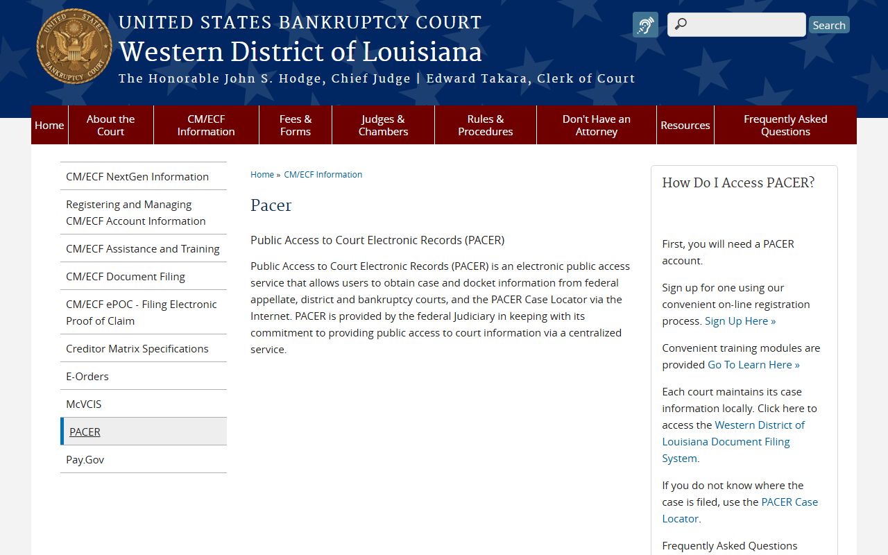 Avoyelles Parish probate records Western District Bankruptcy Court CM ECF information